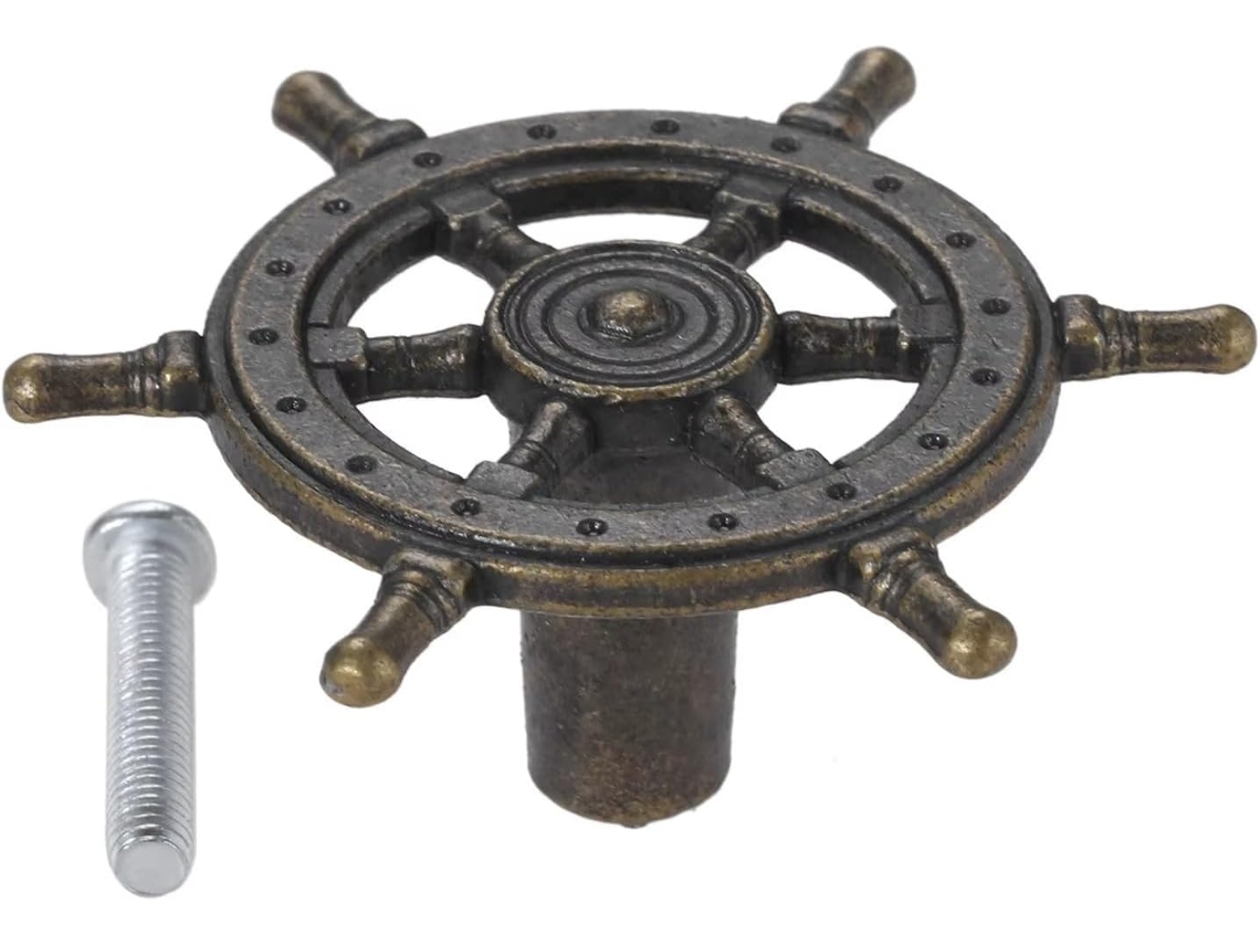 Puxador Criativo Antigo Para Móveis, 55x 24mm, Com Furo Único, Para Armário, Porta De Cozinha, Closet Ou Qualquer Outro