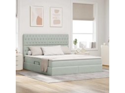 Vidaxl Cama Com Arrumação E Colchão Cinzento-claro 180 X 200 Cm Veludo