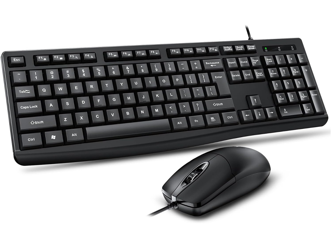 Conjunto De Teclado E Mouse Com Fio Usb Para Desktop, Design Ergonômico