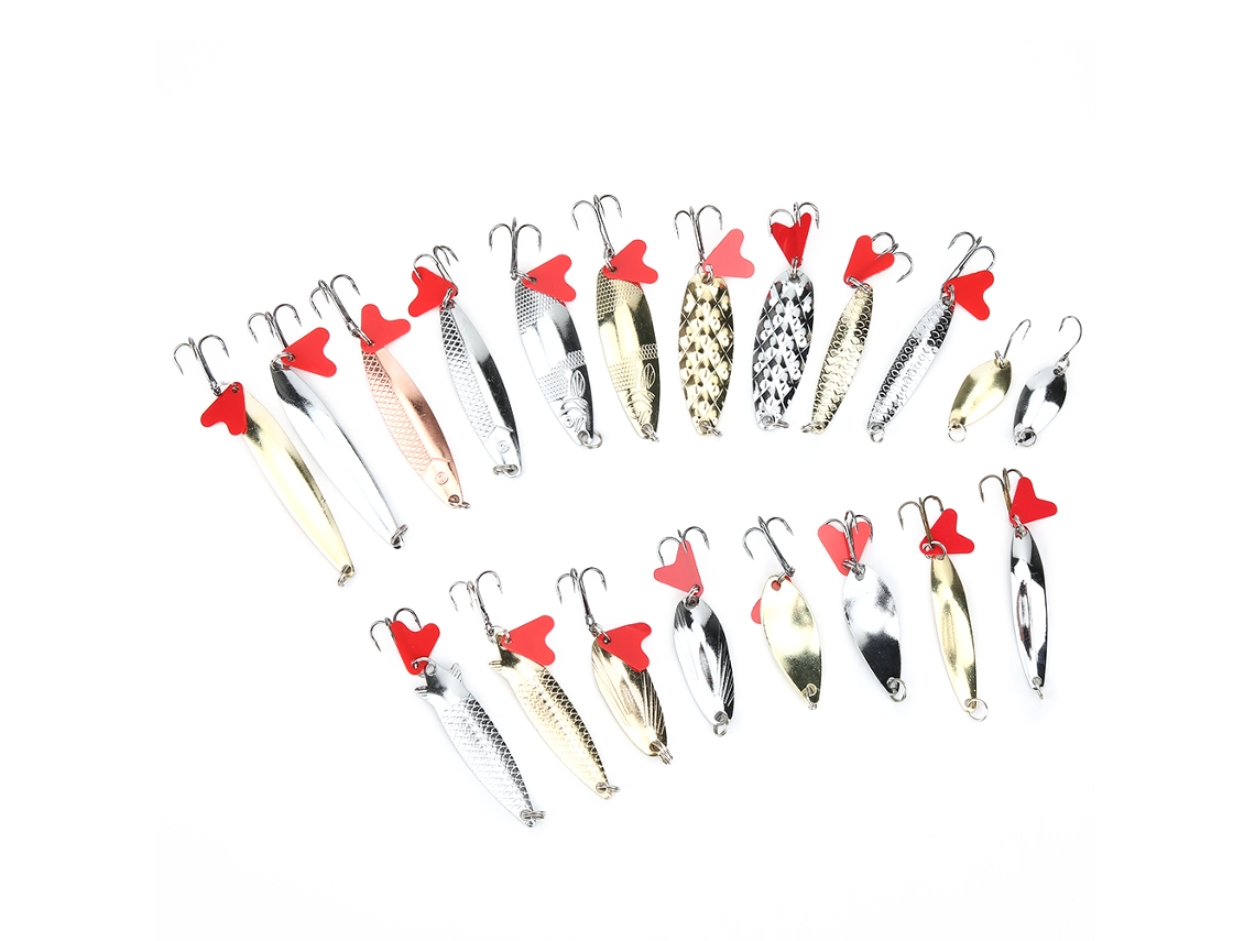 20-piece Bait Set (lure Accessories, Artificial Baits, Hard Baits, Soft Baits, Fishing Tackle, Lure Spoons) All In Chinese