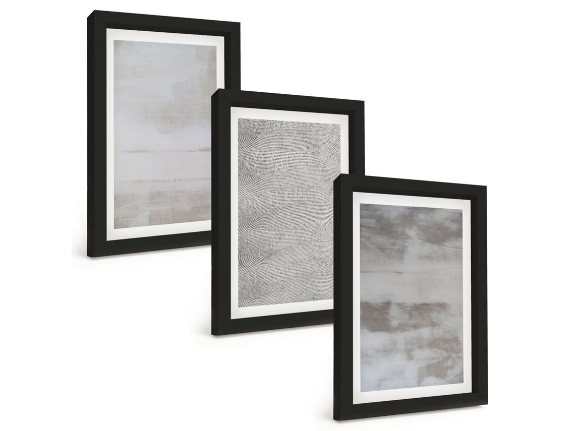 Composição De Quadros Texturas Minimalistas Modernas Espelharte (3 Peças 20x30 Cm)