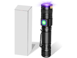Lanterna Uv Portátil Recarregável De 365/395 Nm Com Luz Negra Para Detecção De Urina De Gato E Notas Falsas Zeuxo