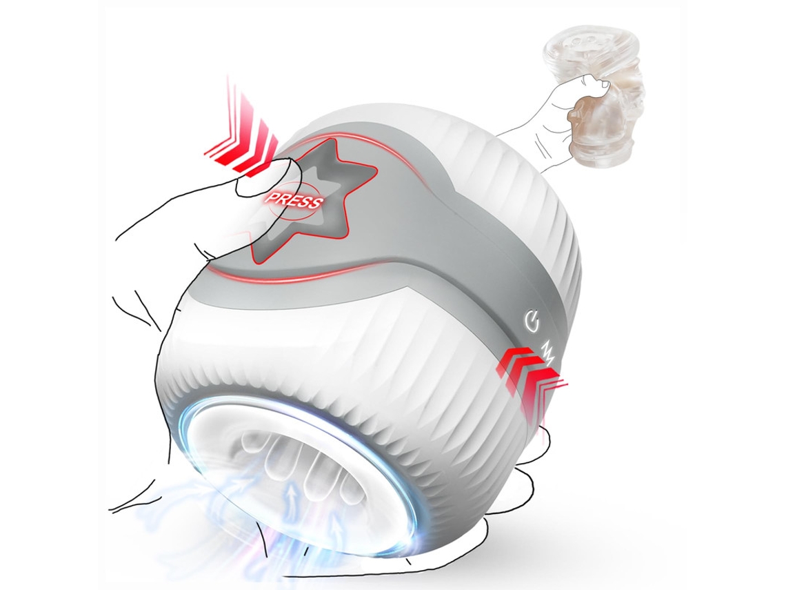 Masturbador Masculino Vibratrio Automtico Com 10 Modos De Vibrao (cinza) Yizhood