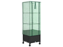 Conjunto 1 Vaso De Jardim Vidaxl Preto Polipropileno (40 X 40 X 145 Cm)
