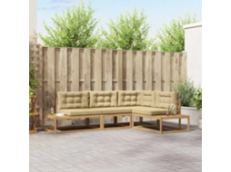 Vidaxl Conjunto De Sofás Para Exterior Branco 277,5 X 198,5 X 73 Cm