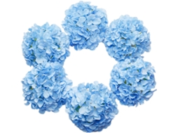 Pacote com 6 Hortênsias Artificiais Grandes de Seda Tiara Flores. Hastes Brancas para Decoração Casamentos, Casa e Jardim BRILVIBERA (azuis)