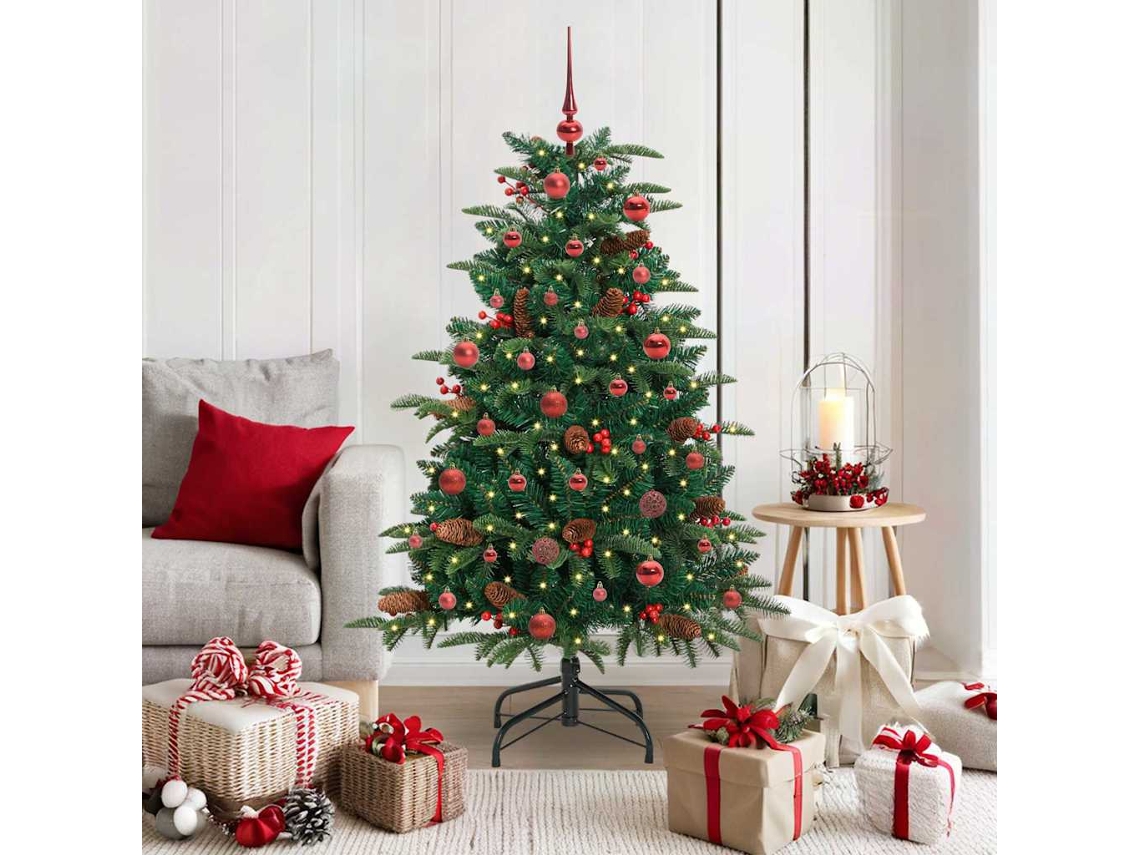 Vidaxl Árvore De Natal Artificial Verde 150 Cm Pvc, Metal E Plástico