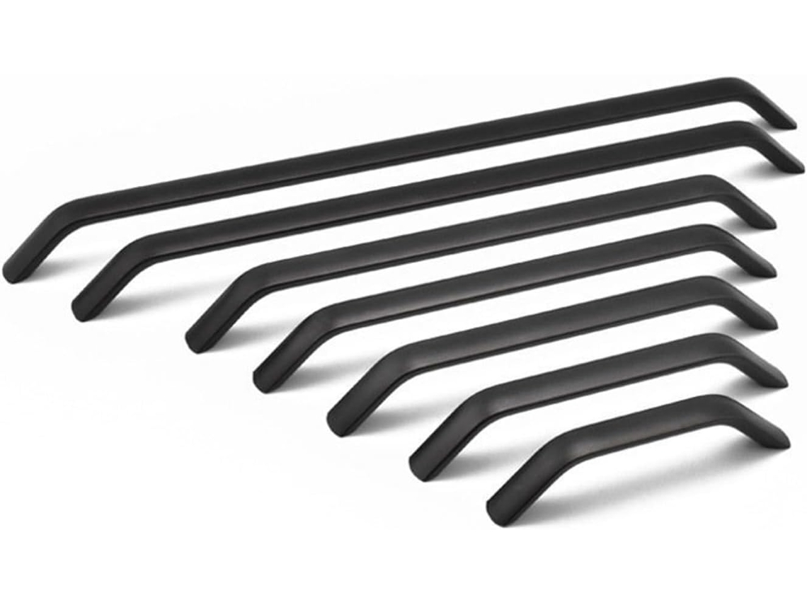 Conjunto De 2 Puxadores Para Portas Armários, Gavetas E Guarda Roupas, Em Alumínio, Para Cozinhas E Armários Cor 6202 Preto