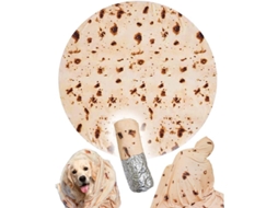 Manta gigante em formato de tortilla para adultos, 1,80 m, feita de lã coral macia, um presente exclusivo para aquecer e decorar.