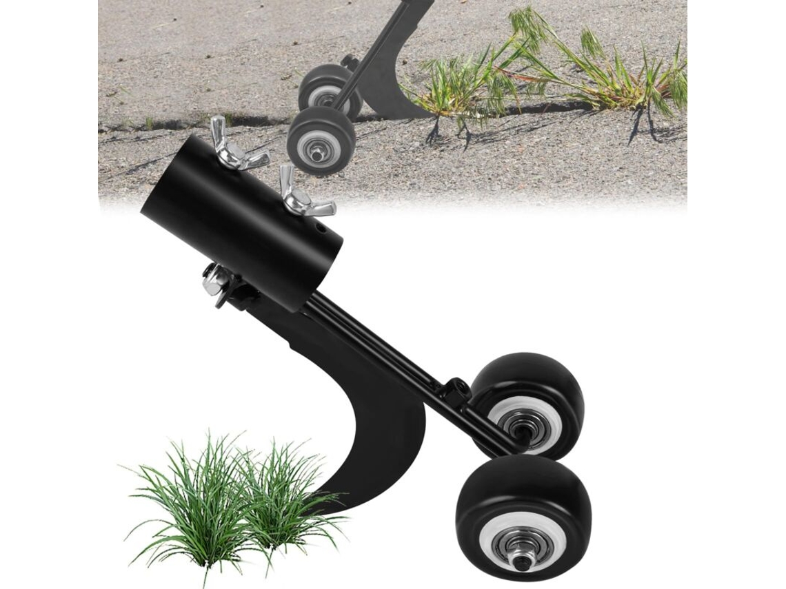 Capinadora Manual com Rodas, Ferramenta para Remoção de Ervas Daninhas, Capinador em Pé, Pátio e Gramado, Gancho Curvo AQUAFORGE