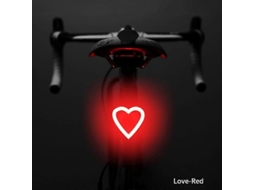 Lurelia Lanterna Traseira, Nova Traseira Em Led Em Formato De Coração, Recarregável Via Usb E À Prova D'água Para Mtb.