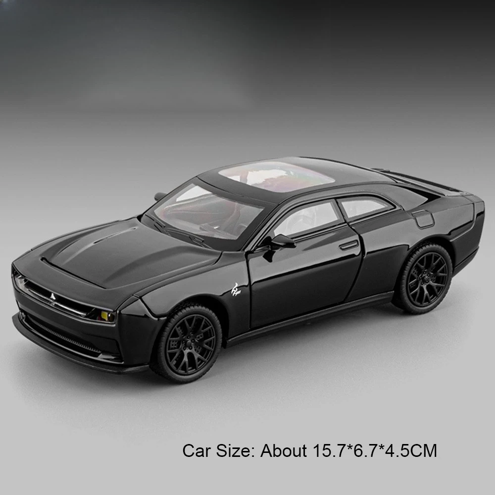 (hellcat Preto) Escala 1:32 - Modelo De Carro Altamente Realista Com Música E Luzes