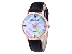 Reloj Casual De Moda Zhoulianfa Unisex De Cuarzo Con Correa De Cuero Negro