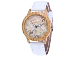 Relógio de pulso feminino moderno com movimento de quartzo, branco.