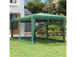 Vidaxl Tenda P/ Festas C/ 6 Paredes Laterais Em Rede 3x6 M Pead Verde