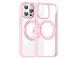 Suporte Casa Magsafe Para Iphone 13 Pro Pele Sintética Rosa