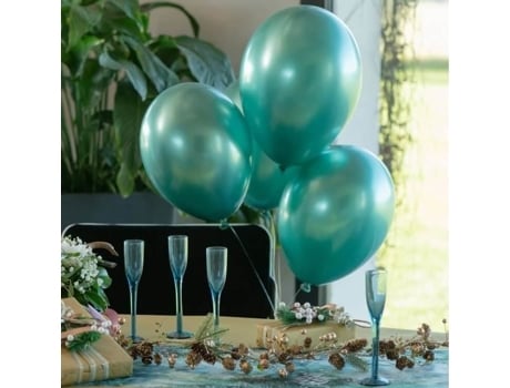 Balão Metal Látex de 30 Cm Verde Oliva/Sálvia X6 Ref/7295 SANTEX