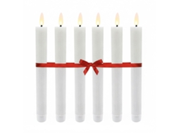 Conjunto De 6 Velas Cônicas Led Sem Chama De Cera Real