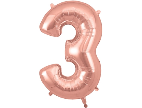 Balão Número 3 de 86cm Rosegold