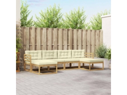 Vidaxl Conjunto De Sofás Para Exterior 6 Unid. Branco E Creme