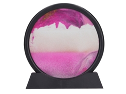Primerox quadro de Arte com Areia Móvel 7 Polegadas Decorativo 3d Paisagem Marinha Rosa para Lar Escritório