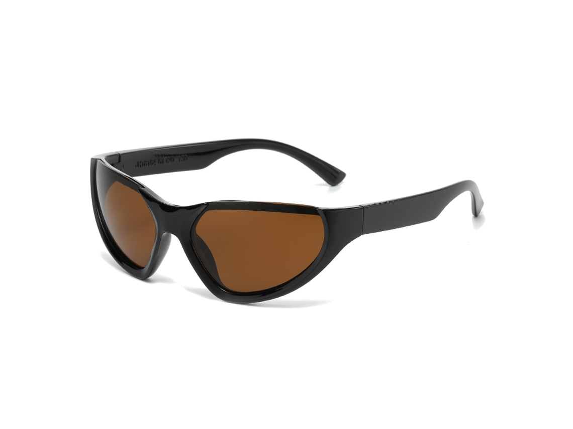 Óculos De Ciclismo (preto/marrom), Design Punk, Proteção Uv400, Lentes De Polipropileno