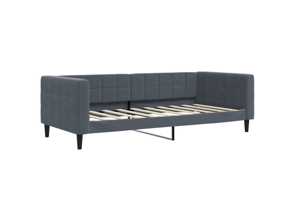 Vidaxl Sofá-cama 90x190 Cm Veludo Cinzento-escuro