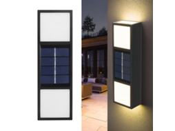 Luz Solar Externa Led Parede Porta Jardim Garagem Luz Quente