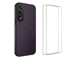 Capa Magnética Wanlonfeng Tq1 Series Com Textura De Fibra De Carbono E Tpu Para Oneplus Ace 5 Ultra 5g E 2 Películas De Tela Roxa