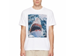 Rockinstone Jaws Movie Greetings White Adult T-shirt Size:m