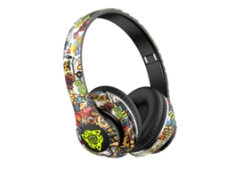 Fones de Ouvido Bluetooth Estilo Grafite com Luzes Led, Qualidade de Som Hifi, Graves Profundos e Design Dobrável. MDUG (amarelos)
