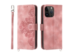 Capa Pega Para Iphone 15 Pro Max Pele Sintética Rosa