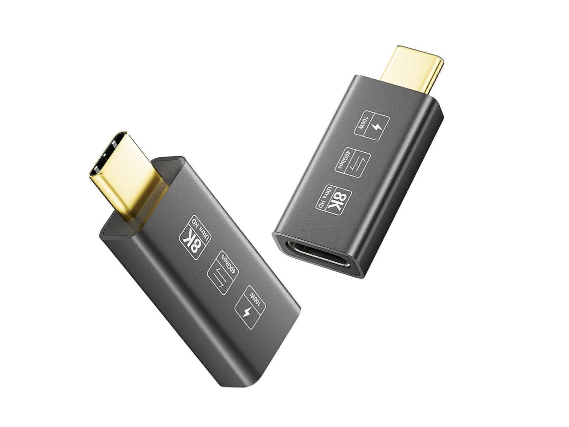 Conector Extensor Usb4 Thunderbolt 4 Compatible 8k60hz Carga Rápida 240w 40gbps Macho-hembra 2 Piezas