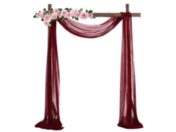 Pano de Fundo Translúcido Tule Chiffon para Arco de Casamento Decoração Cerimônia Festa (75x600cm) | S/MARCA