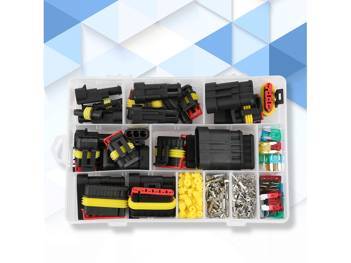 Conjunto De Conectores De Fio Elétrico Impermeável Para Carro 1-6 Pinos Com Fusível Em Lâmina