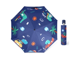 Guarda chuva Automático UV Proof 8 Barras Resistente ao Vento Compacto Preto com Listra Reflexiva | S/MARCA