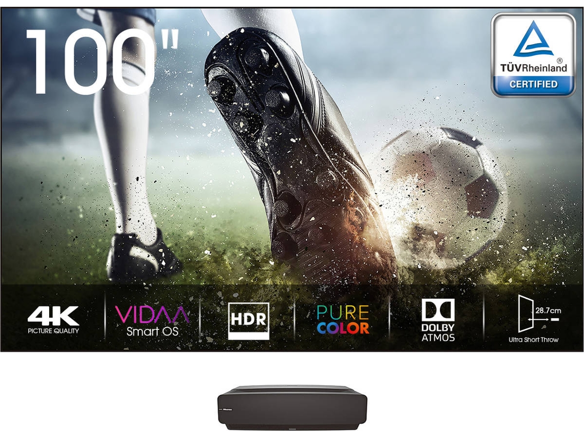 Laser TV HISENSE 100L5F (Laser - 100'' - 254 cm - 4K Ultra HD - Smart TV)