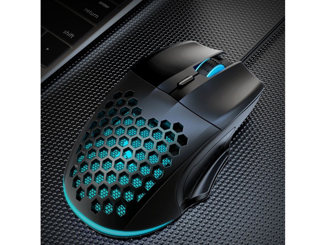 Rato Fio Ergonômico Luz Rgb EOOCOO