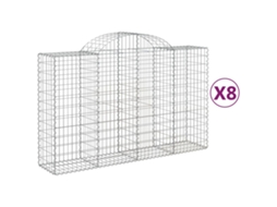 Gabion Basket, Gabion Baskets Vidaxl Prateado Ferro (200 X 50 X 120/140 Cm)