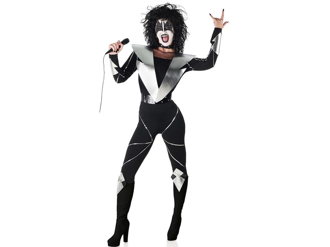 Fato de cantora de rock com maquilhagem para mulher