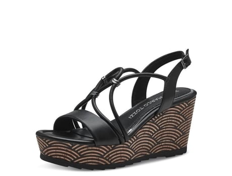 Fivela De Mulher Marco Tozzi Sandalhas Ajuste Preto (39)