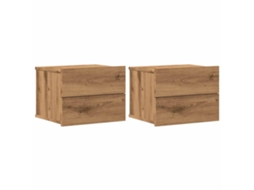 Wall-mounted Bedside Cabinet, Wall-mounted Bedside Cabinets Vidaxl Marrom Madeira Processada (n/a)