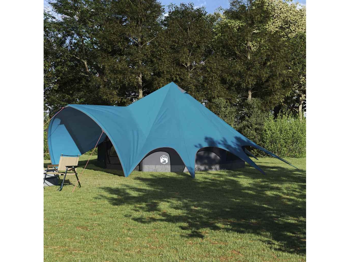 Vidaxl Barraca Teepee 9 Pessoas 9 Pessoa Azul E Cinza