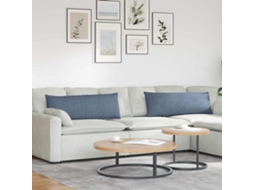 Vidaxl Travesseiros De Sofá 2 Pcs Azul 120 X 40 Cm