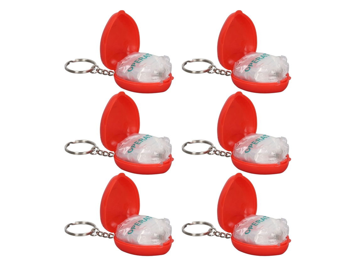 Mali 6pcs Protetor Facial de Reanimação Cardiopulmonar com Válvula Unidirecional Chaveiro Portátil