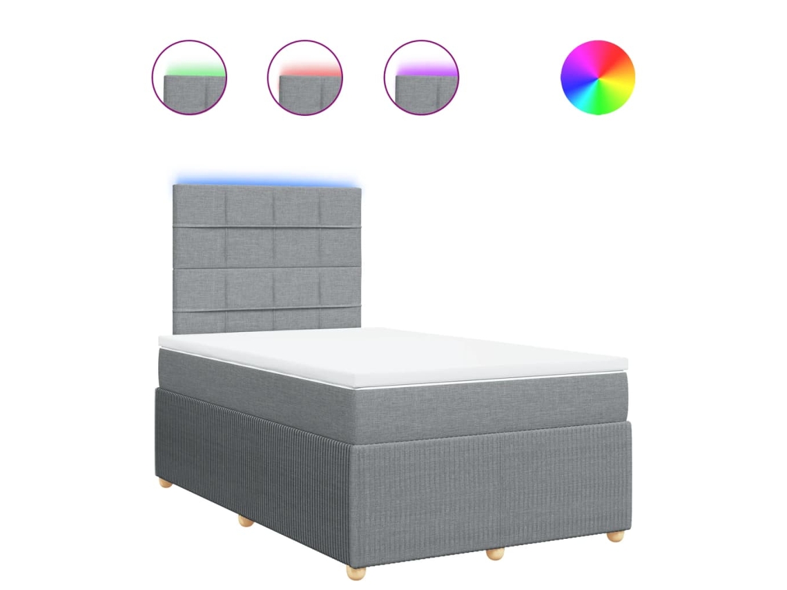 Box Spring Bed, Box Spring Beds Vidaxl Cinzeto Tecido (120 X 200 Cm)