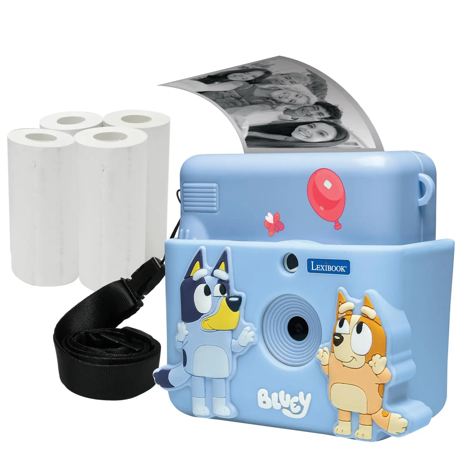 Starcam® Impressão, Pacote De Câmara Com Impressora Instantânea, 4 Rolos De Papel, Fita Para O Pescoço, Bolsa De Silicone 3d Bluey E Kit Personalizado