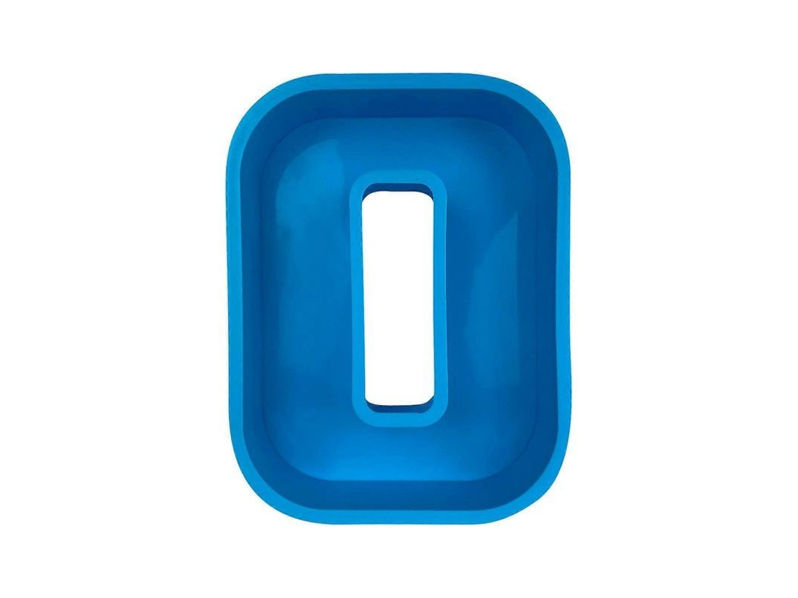 Molde De Letras Do Alfabeto Em 3d Para Bolo, Cera, Sabão E Resina - Reutilizável E Flexível - Cor Azul O