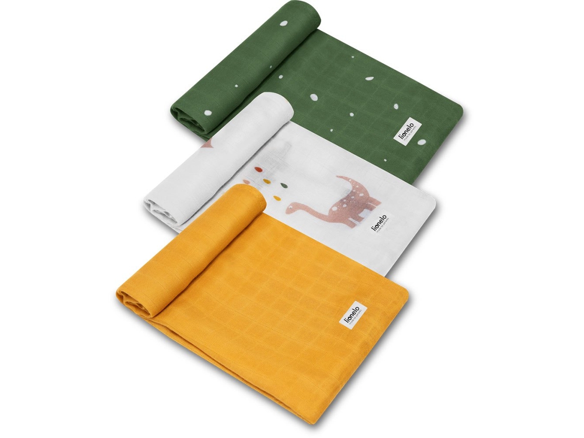 Conjunto De 3 Fraldas De Bambu Lionelo Bamboo Box - 70x70cm - 100% Algodão De Bambu - Desde O Nascimento
