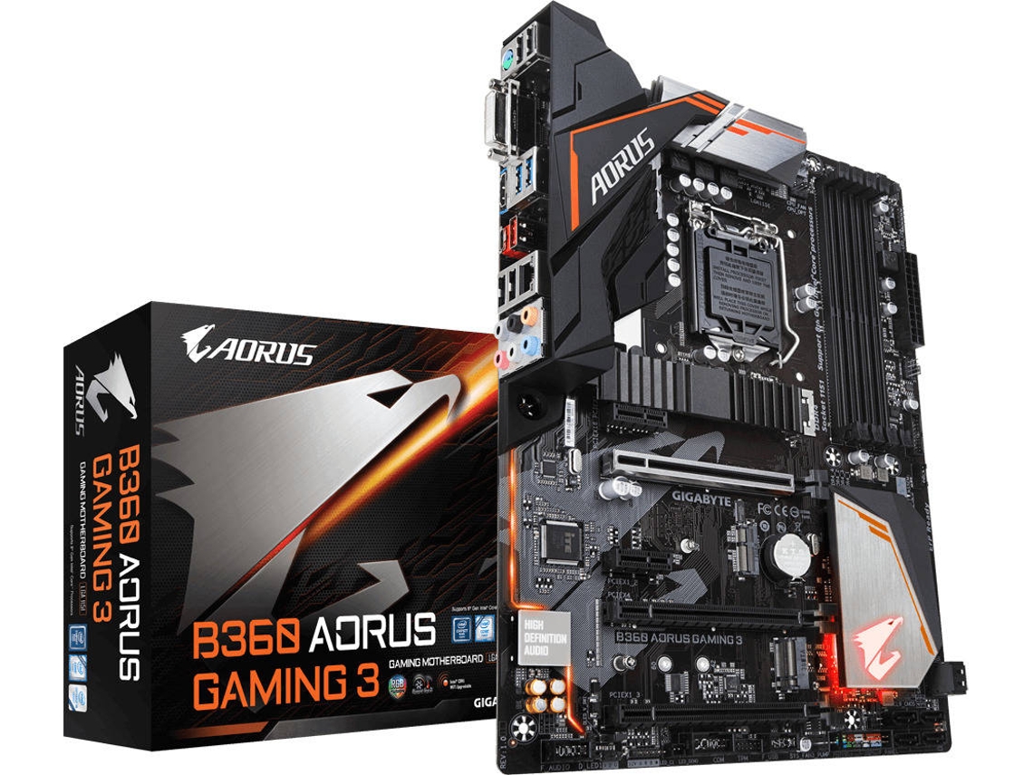 Motherboard GIGABYTE B360 Aorus Gaming 3 (Socket LGA 1151 - Intel B360 - ATX)
